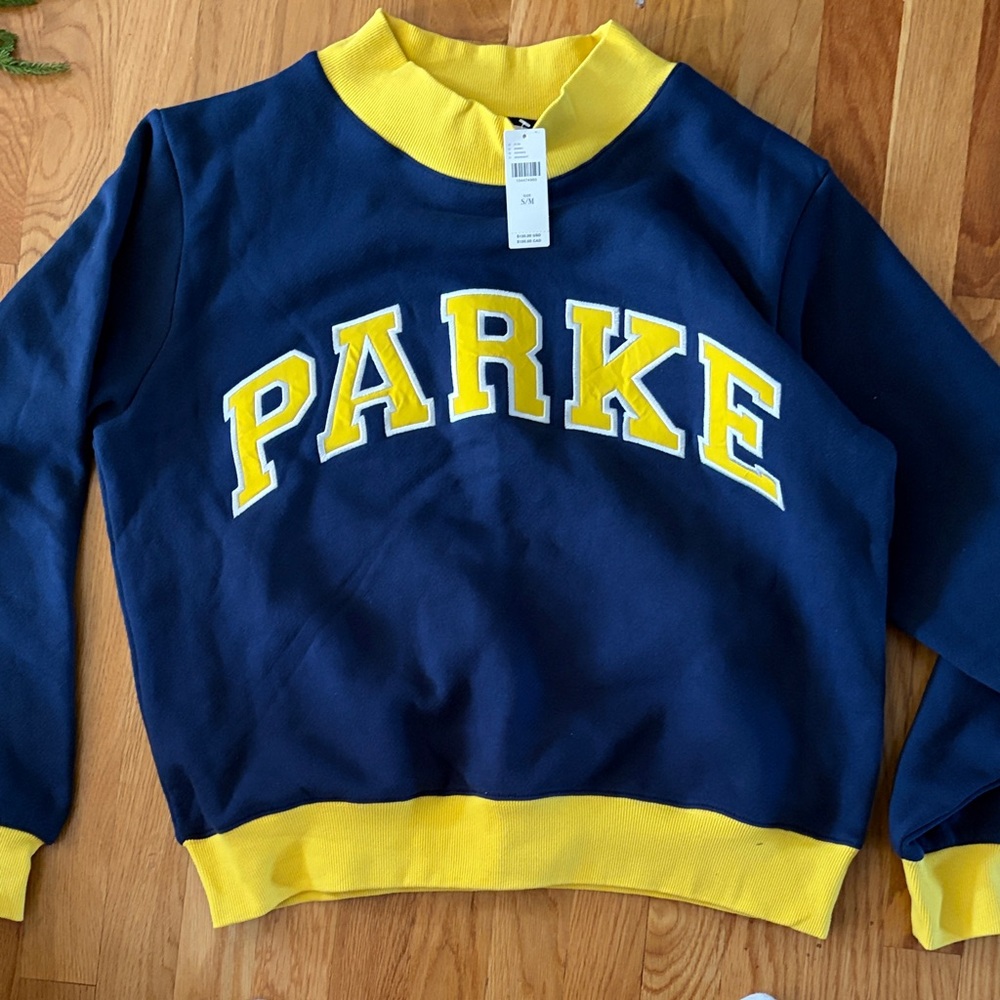 PARKE Women's Bold Blue and Yellow Hoodie